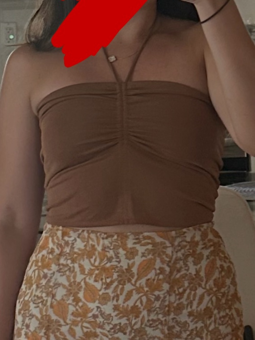 rag & bone Brown Ruched Strap Tube Top